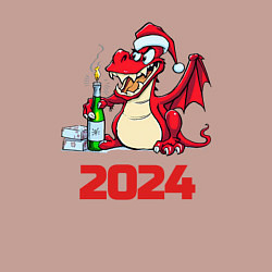 Свитшот хлопковый мужской Красный дракон 2024, цвет: пыльно-розовый — фото 2