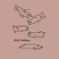 Свитшот хлопковый мужской Not today спящие коты, цвет: пыльно-розовый — фото 2