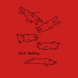 Свитшот хлопковый мужской Not today спящие коты, цвет: красный — фото 2