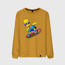 Мужской свитшот Bart Simpson on a skateboard - extreme