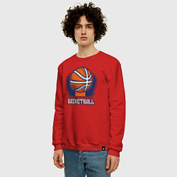 Свитшот хлопковый мужской Style basketball, цвет: красный — фото 2
