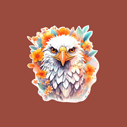 Свитшот хлопковый мужской Орел в цветах, цвет: кирпичный — фото 2