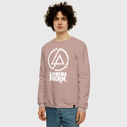 Свитшот хлопковый мужской Linkin Park - white, цвет: пыльно-розовый — фото 2
