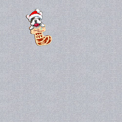 Свитшот хлопковый мужской Французский бульдог в новогоднем носке, цвет: меланж — фото 2