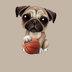 Свитшот хлопковый мужской Мопс баскетболист, цвет: миндальный — фото 2