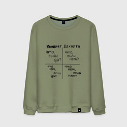 Свитшот хлопковый мужской Квадрат декарта, цвет: авокадо