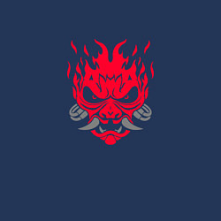 Свитшот хлопковый мужской Логотип Samurai Cyberpunk 2077 - симметричный, цвет: тёмно-синий — фото 2