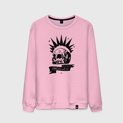 Свитшот хлопковый мужской Череп с футболки Хлои из Life is Strange, цвет: светло-розовый