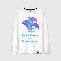 Свитшот хлопковый мужской Величие и могущество Трикси, цвет: белый