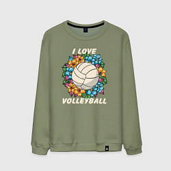 Мужской свитшот I love volleyball