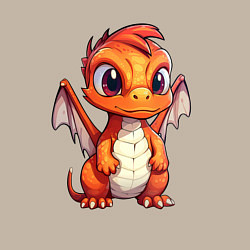 Свитшот хлопковый мужской Милый маленький новогодний дракон 2024, цвет: миндальный — фото 2