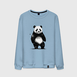 Свитшот хлопковый мужской Панда стоит, цвет: мягкое небо