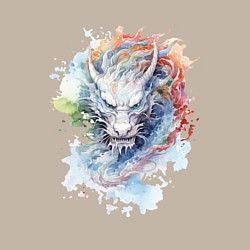 Свитшот хлопковый мужской Дракон нарисованный акварелью, цвет: миндальный — фото 2