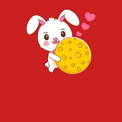 Свитшот хлопковый мужской Кролик с луной, цвет: красный — фото 2