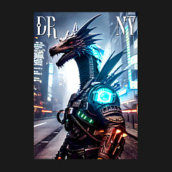 Свитшот хлопковый мужской Cool dragon - cyberpunk - ai art, цвет: черный — фото 2