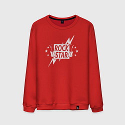 Свитшот хлопковый мужской Guitar rock star, цвет: красный