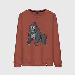Свитшот хлопковый мужской Милая горилла, цвет: кирпичный