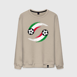 Свитшот хлопковый мужской Итальянские мячи, цвет: миндальный
