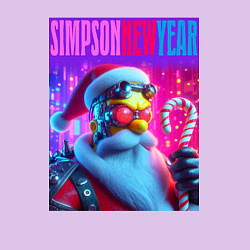 Свитшот хлопковый мужской Simpson new year - cyberpunk, цвет: лаванда — фото 2