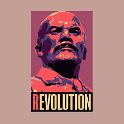 Свитшот хлопковый мужской Lenin revolution, цвет: пыльно-розовый — фото 2