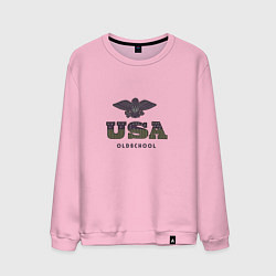 Свитшот хлопковый мужской USA Oldschool, цвет: светло-розовый
