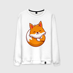 Свитшот хлопковый мужской Orange fox, цвет: белый