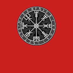 Свитшот хлопковый мужской Компас из рун вегвизир, цвет: красный — фото 2