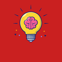 Свитшот хлопковый мужской Мозг в лампочке, цвет: красный — фото 2