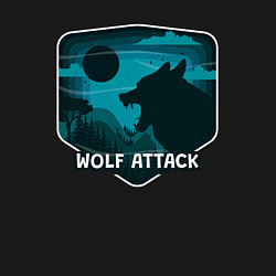 Свитшот хлопковый мужской Wolf attack, цвет: черный — фото 2