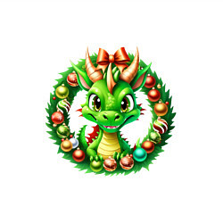 Свитшот хлопковый мужской Дракончик символ года, цвет: белый — фото 2