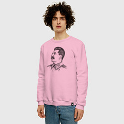 Свитшот хлопковый мужской Профиль Сталина, цвет: светло-розовый — фото 2