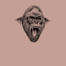 Свитшот хлопковый мужской Голова рычащей гориллы, цвет: пыльно-розовый — фото 2