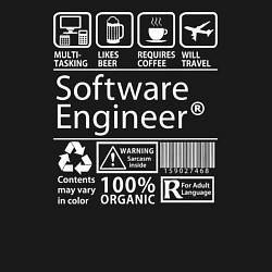 Свитшот хлопковый мужской Программный инженер, цвет: черный — фото 2