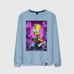 Свитшот хлопковый мужской Bart Simpson - cool gamer, цвет: мягкое небо