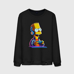 Свитшот хлопковый мужской Bart is an avid gamer, цвет: черный