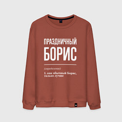 Свитшот хлопковый мужской Праздничный Борис, цвет: кирпичный