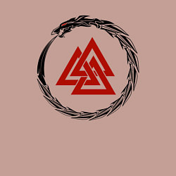 Свитшот хлопковый мужской Символ валькнут в кольце змея, цвет: пыльно-розовый — фото 2