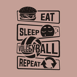 Свитшот хлопковый мужской Есть спать волейбол, цвет: пыльно-розовый — фото 2