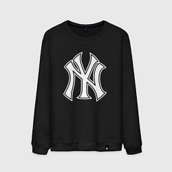 Свитшот хлопковый мужской New York yankees - baseball logo, цвет: черный