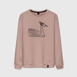 Свитшот хлопковый мужской Утка в шапке, цвет: пыльно-розовый
