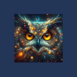 Свитшот хлопковый мужской Голова космической совы, цвет: тёмно-синий — фото 2