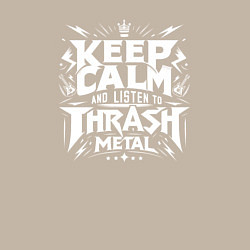 Свитшот хлопковый мужской Слушай трэш, цвет: миндальный — фото 2