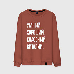 Мужской свитшот Умный, хороший, классный Виталий
