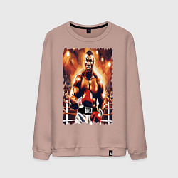 Свитшот хлопковый мужской Майк Тайсон вышел на ринг, цвет: пыльно-розовый