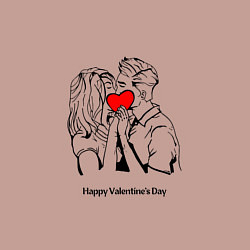 Свитшот хлопковый мужской Сердце друг другу-happy valentines day, цвет: пыльно-розовый — фото 2