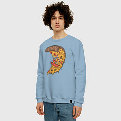 Свитшот хлопковый мужской Пицца серфер, цвет: мягкое небо — фото 2