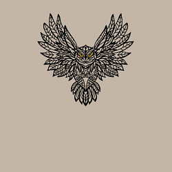 Свитшот хлопковый мужской Полёт совы маркером, цвет: миндальный — фото 2