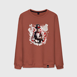 Свитшот хлопковый мужской Фокусник, цвет: кирпичный
