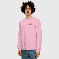 Свитшот хлопковый мужской Футбольный клуб Барселона - с эмблемой, цвет: светло-розовый — фото 2