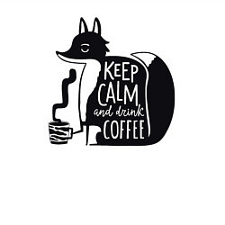 Свитшот хлопковый мужской Лисичка с кофе, цвет: белый — фото 2